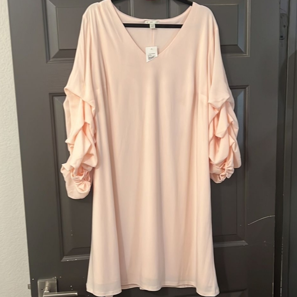 Cato Blush Pink A-line Dress with Ruffled Sleeves Plus Size 18/20